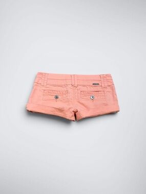 BKE “Mollie” Light Orange Low Rise Micro Mini Shorts